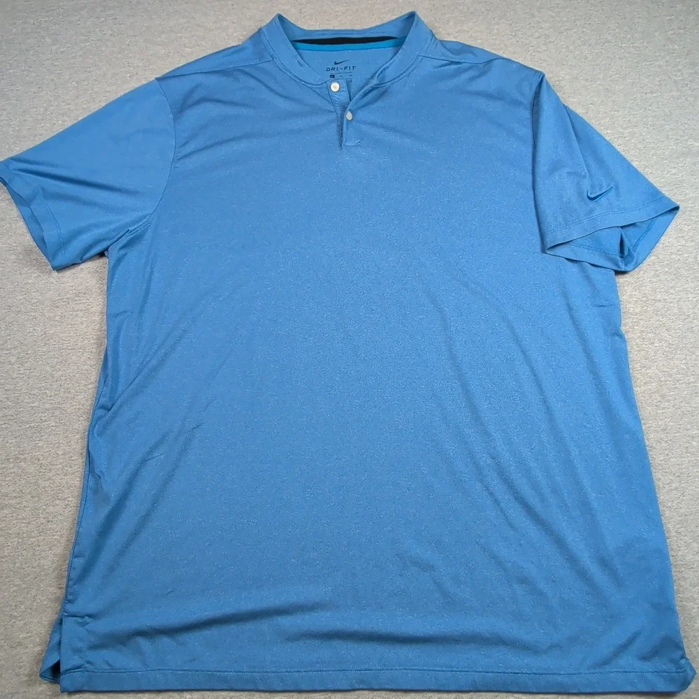 Nike Golf Dri-FIT Blade Collar Polo Shirt Mens XL Blue Heather CT1941-406